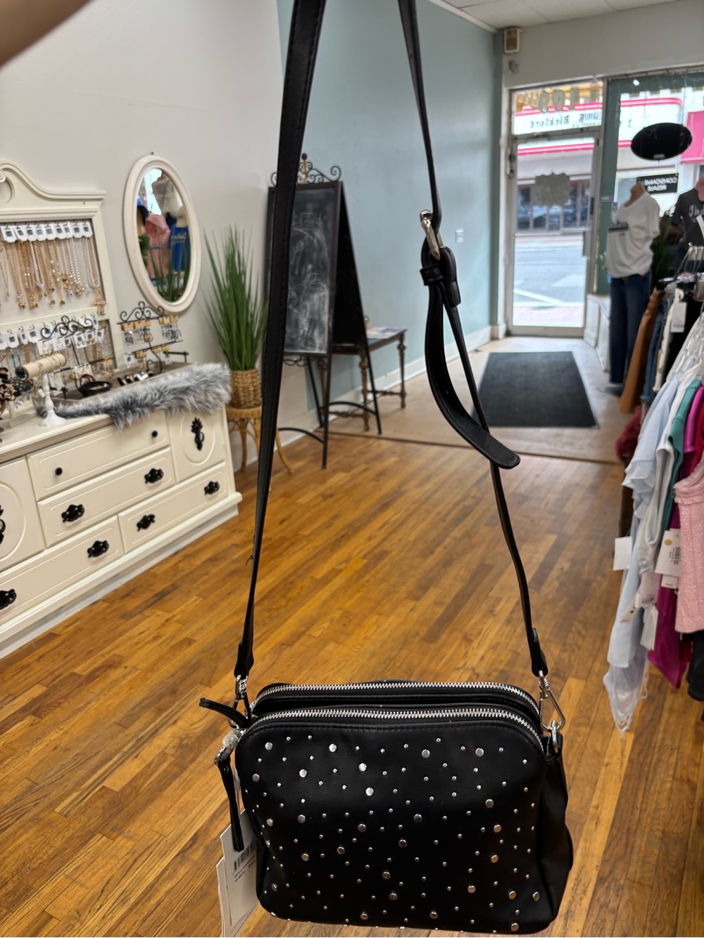 Urban Originals Black Studded Crossbody Bag